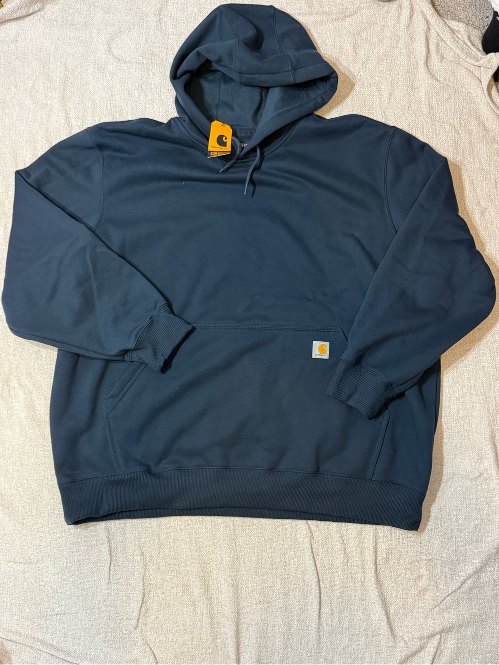 Carhartt Rain Defender Hoodie 3XL Navy Loose Fit Workwear Gorpcore Heavyweight